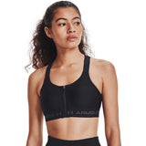 UA Soutien-gorge sport Armour High Crossback Zip femme 32A - Black / Jet Gray