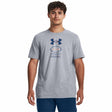 Under Armour Branded Gel Stack haut à manches courtes pour hommes - Steel Light Heather / Varsity Blue