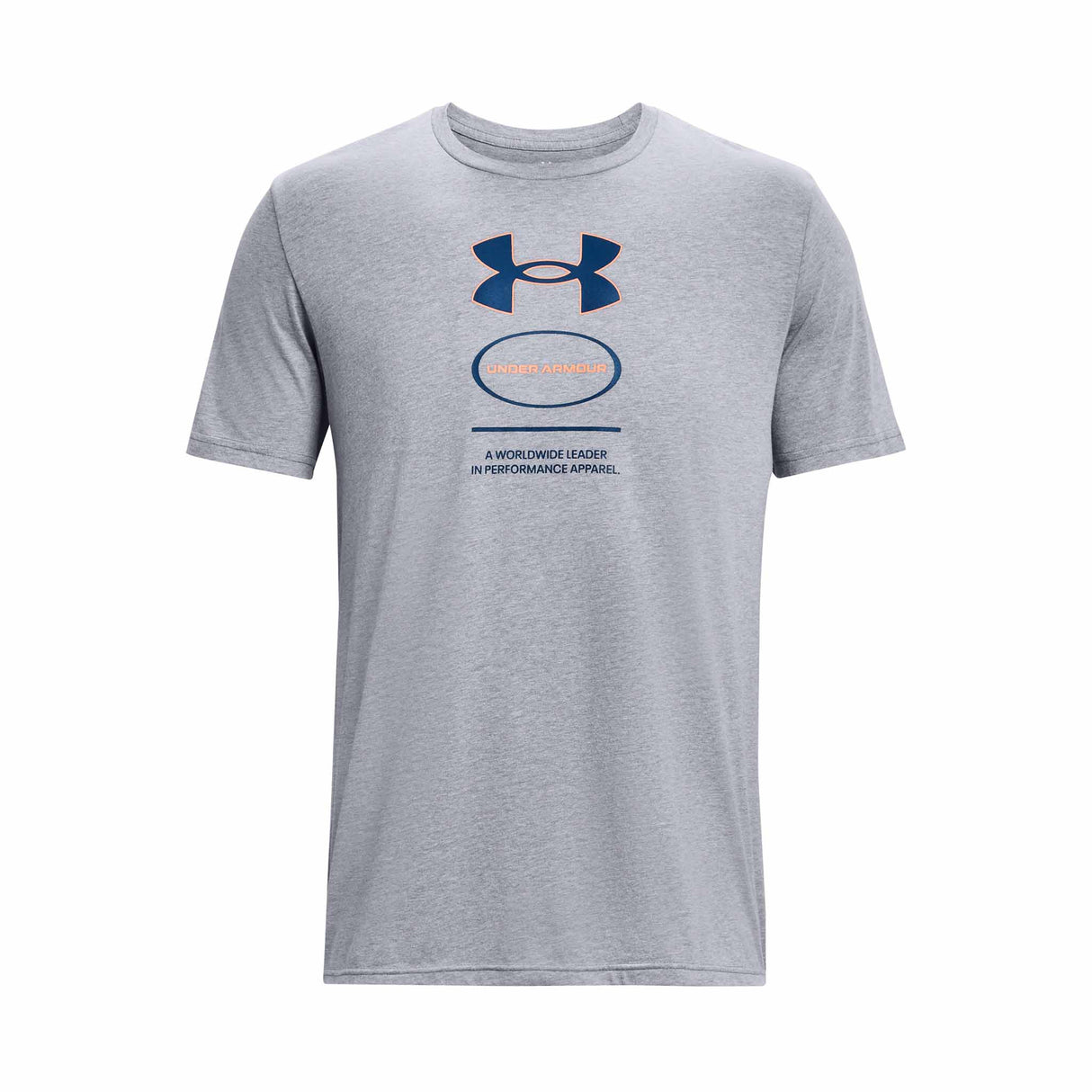 Under Armour Branded Gel Stack haut à manches courtes pour hommes - Steel Light Heather / Varsity Blue