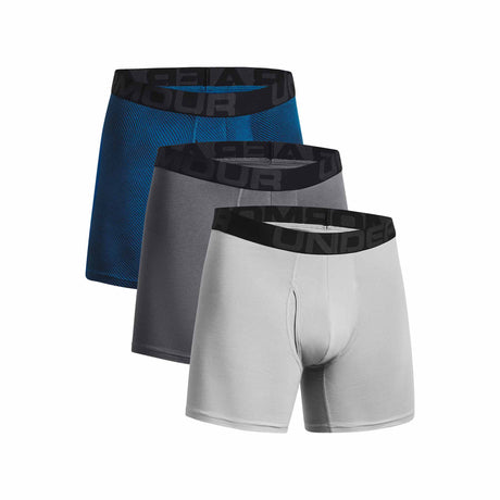 Under Armour Charged Cotton Boxer pour homme - paquet de 3 - Varsity Blue / Mod Grey