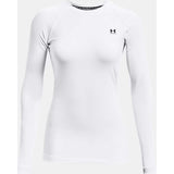 UA ColdGear Authentics Crew couche de base manches longues femme - Blanc / Noir
