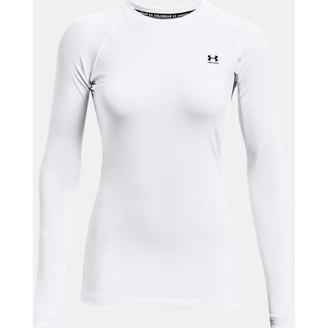 UA ColdGear Authentics Crew couche de base manches longues femme - Blanc / Noir