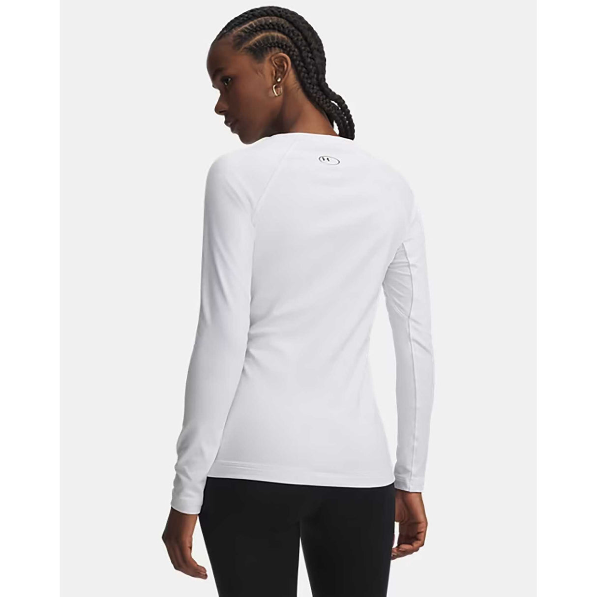 UA ColdGear Authentics Crew couche de base manches longues femme - Blanc / Noir