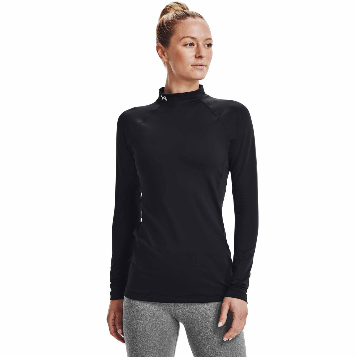 UA ColdGear Authentics Mock couche de base manches longues femme - Noir