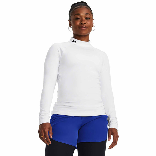 Under Armour ColdGear Authentics Mock couche de base manches longues femme - Blanc