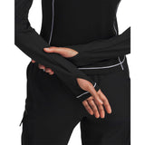 Under Armour ColdGear 1/2 Zip chandail femme passe pouces - Black / White / Metallic Silver
