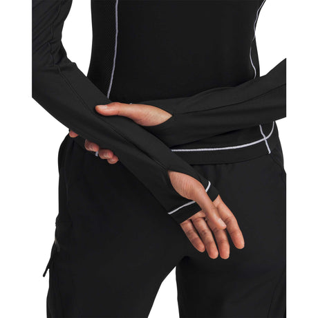Under Armour ColdGear 1/2 Zip chandail femme passe pouces - Black / White / Metallic Silver