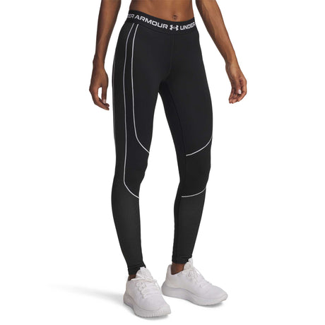 Under Armour ColdGear legging texturé femme - Noir / Blanc / Blanc