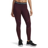 Under Armour ColdGear legging texturé femme - Dark Maroon / Fuchsia Dusk / White