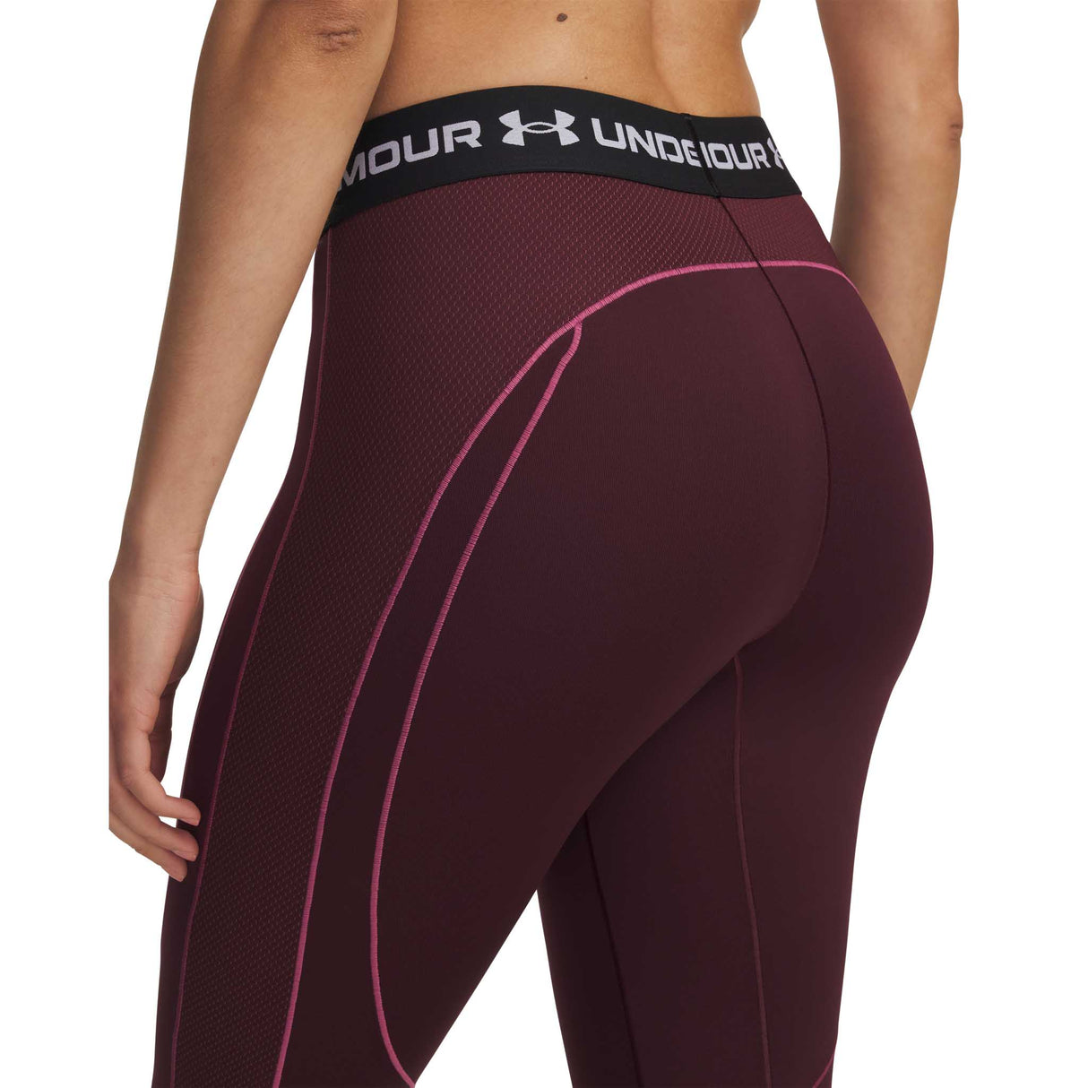 Under Armour ColdGear legging texturé femme - Dark Maroon / Fuchsia Dusk / White