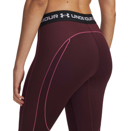 Under Armour ColdGear legging texturé femme - Dark Maroon / Fuchsia Dusk / White