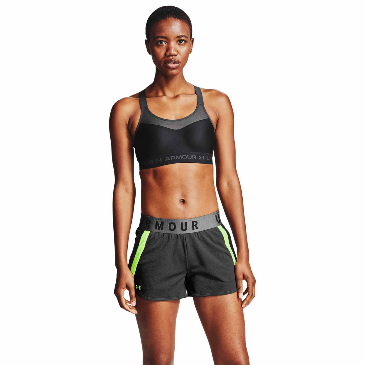 Under Armour Crossback High Bra soutiens-gorge sport - Noir / Gris