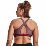 Under Armour® Mid Crossback Heather – Soutien-gorge sport croisé dans le dos pour femmes - Dark Maroon Light Heather / Beta