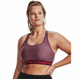 Under Armour® Mid Crossback Heather – Soutien-gorge sport croisé dans le dos pour femmes - Dark Maroon Light Heather / Beta