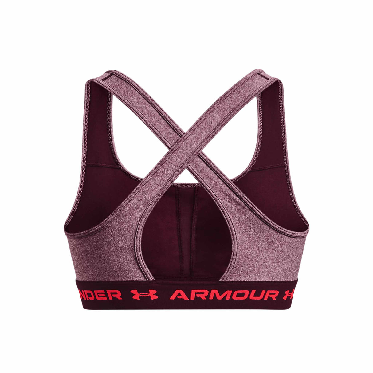 Under Armour® Mid Crossback Heather – Soutien-gorge sport croisé dans le dos pour femmes - Dark Maroon Light Heather / Beta