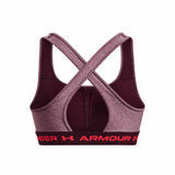 Under Armour® Mid Crossback Heather – Soutien-gorge sport croisé dans le dos pour femmes - Dark Maroon Light Heather / Beta