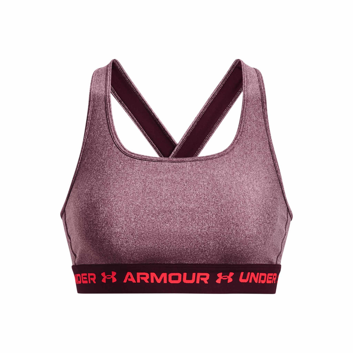 Under Armour® Mid Crossback Heather – Soutien-gorge sport croisé dans le dos pour femmes - Dark Maroon Light Heather / Beta