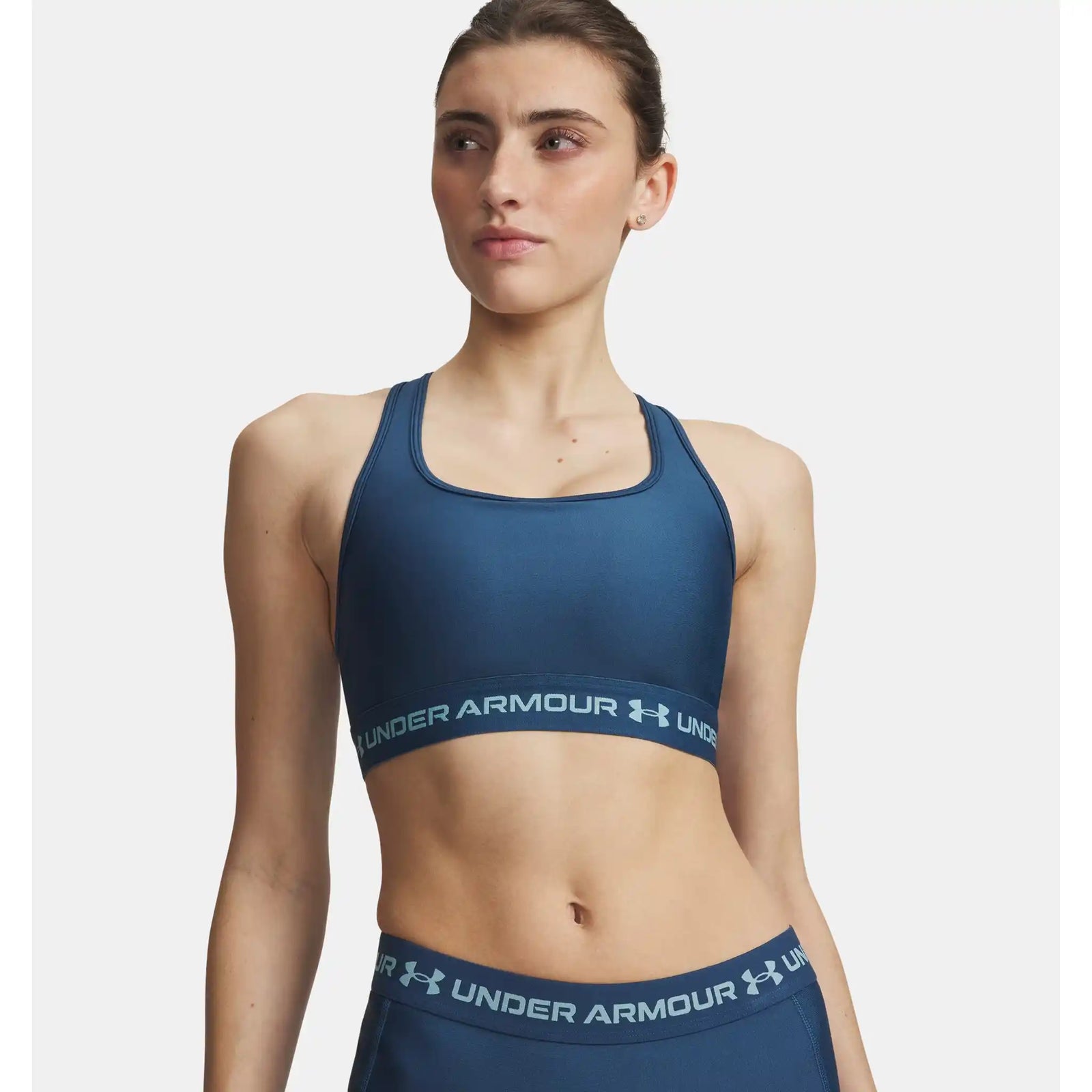 Under Armour UA Crossback Mid – Soutien-gorge sport croisé au dos - Wham Blue / Blue Haze / Blue Haze