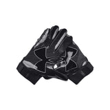 UA F9 Nitro gants de football américain paume - Black / Castlerock / Metallic Silver