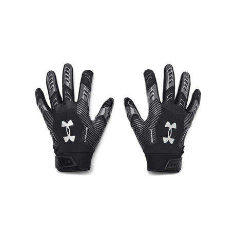 UA F9 Nitro gants de football américain - Black / Castlerock / Metallic Silver