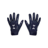 UA F9 Nitro gants de football américain -Midnight Navy / Midnight  Navy / Metallic Silver