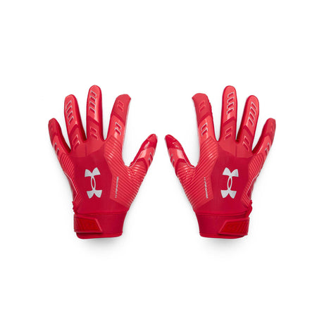 UA F9 Nitro gants de football américain - Red / Beta / Metallic Silver