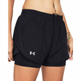 Under Armour Fly-By 2-en-1 shorts femme details - Black / Reflective