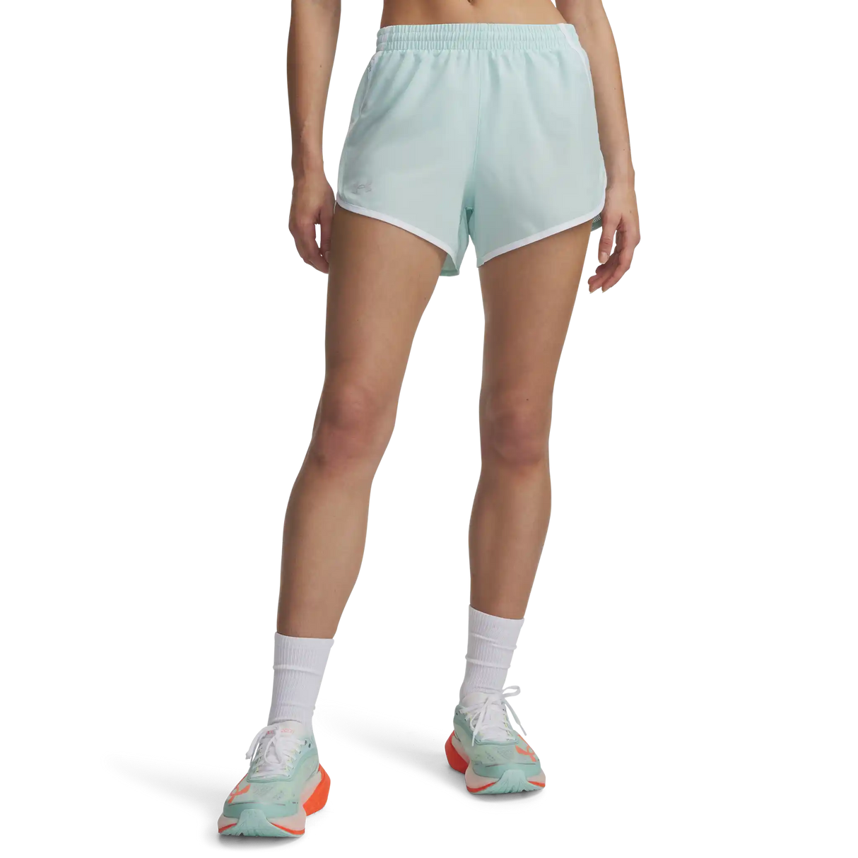 Under Armour UA Fly-By short 8 cm (3 po) pour femme- Refresh Mint AFS - Deprecated / White / Reflective