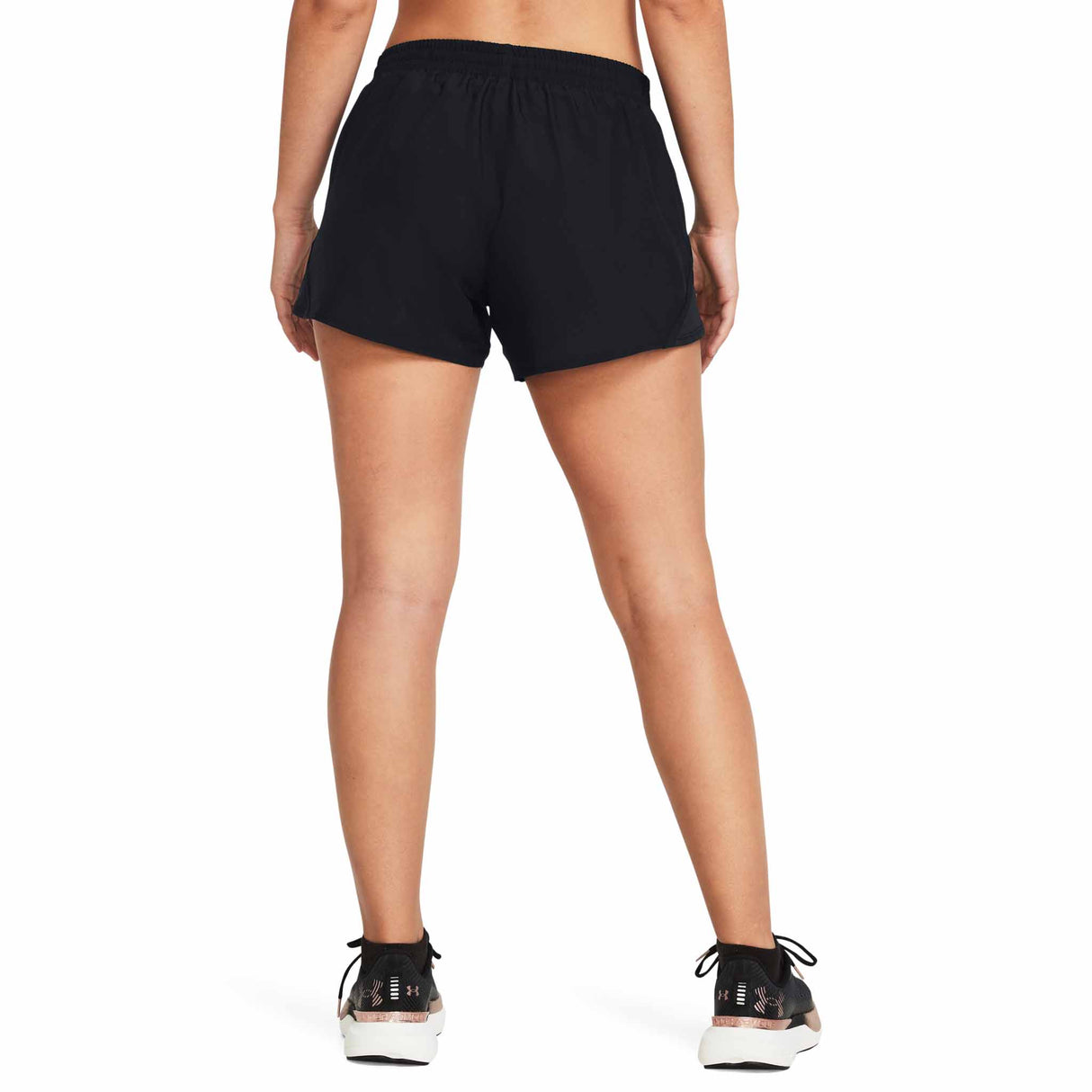 Under Armour Fly-By short sport 3 pouces femme dos live- black / reflective