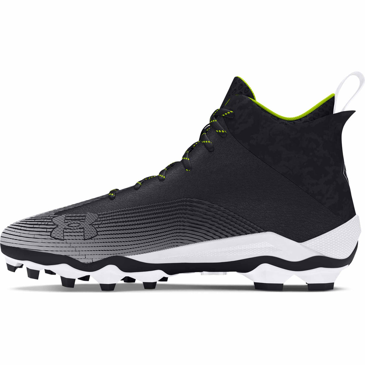 UA Hammer 2.0 MC chaussures de football américain lateral- noir / blanc