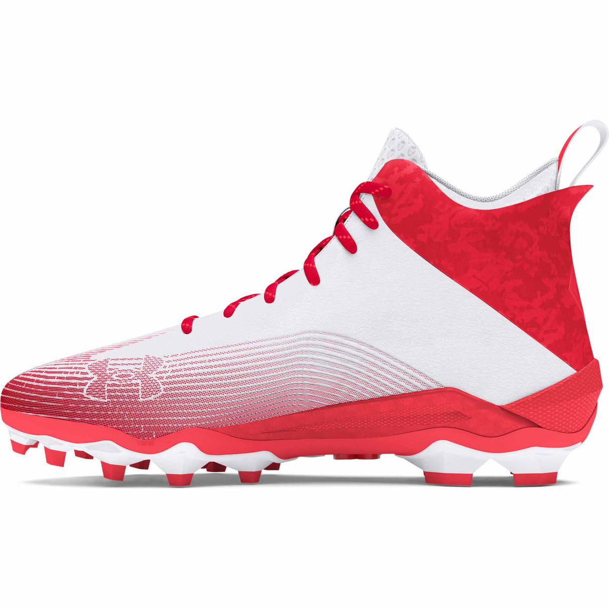 UA Hammer 2.0 MC chaussures de football américain lateral - blanc / rouge
