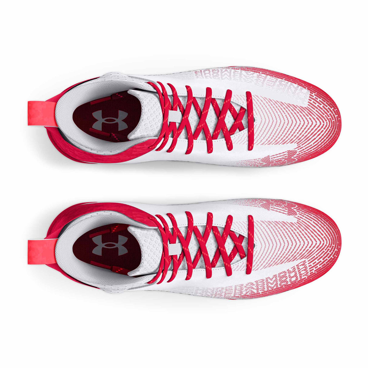 UA Hammer 2.0 MC chaussures de football américain empeigne- blanc / rouge