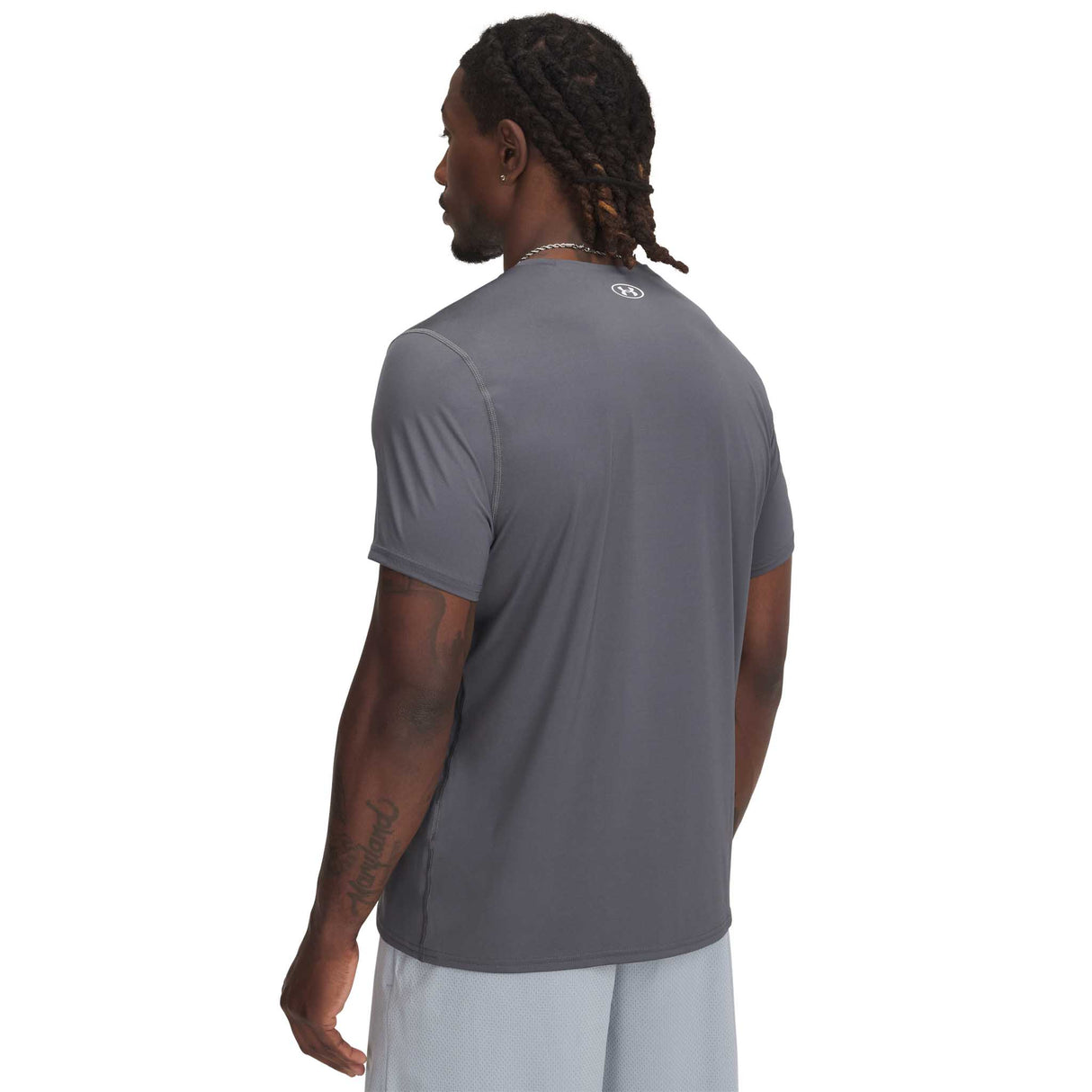 Under Armour HeatGear Fitted T-shirt à manches courtes hommes dos - Castlerock / Blanc