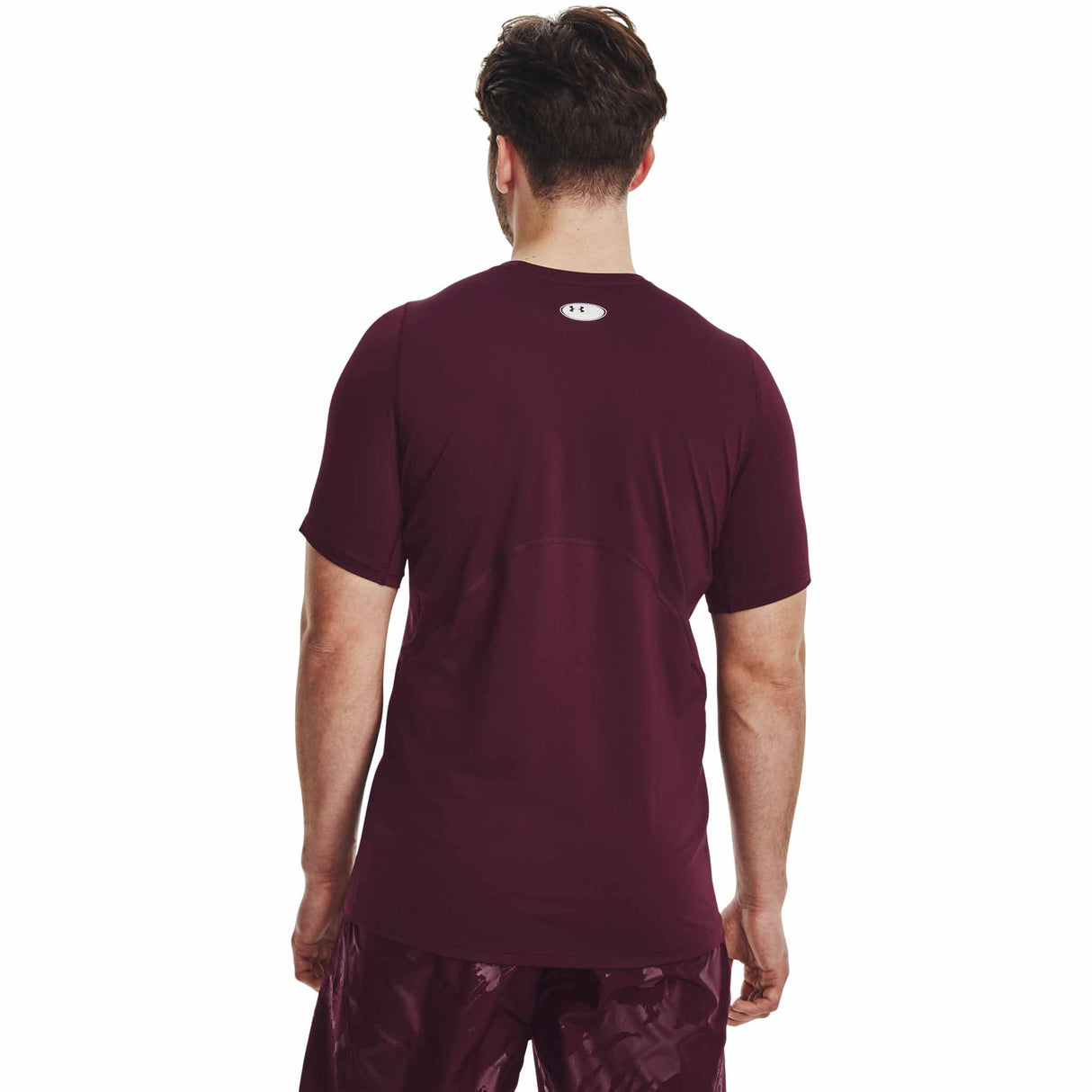UA HeatGear Armour Fitted T-shirt à manches courtes pour hommes - Dark Maroon