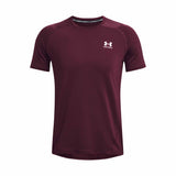 UA HeatGear Armour Fitted T-shirt à manches courtes pour hommes - Dark Maroon