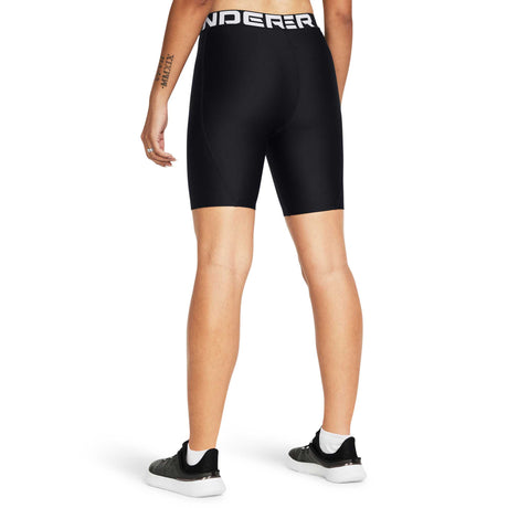UA HeatGear Short de 20 cm femme dos live - Noir / Blanc