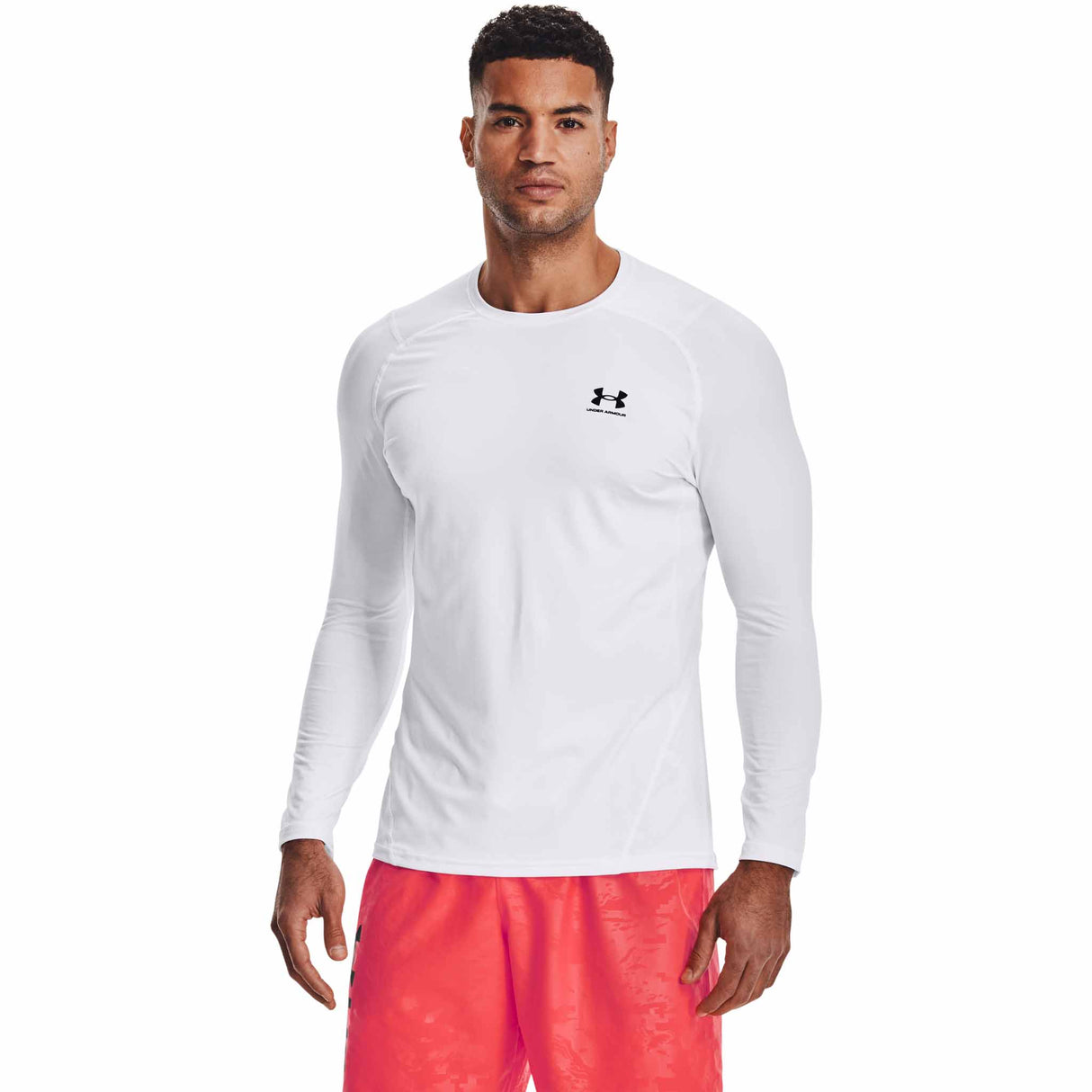 Under Armour HeatGear Armour Fitted T-shirt à manches longues pour hommes - Blanc