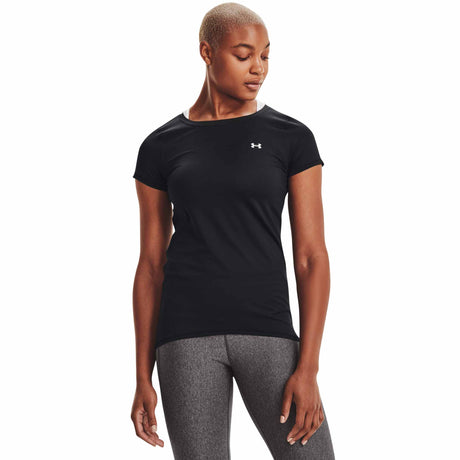 UA HeatGear t-shirt manches courtes femme - noir / argent métallique