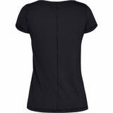 UA HeatGear t-shirt manches courtes femme dos -noir / argent métallique
