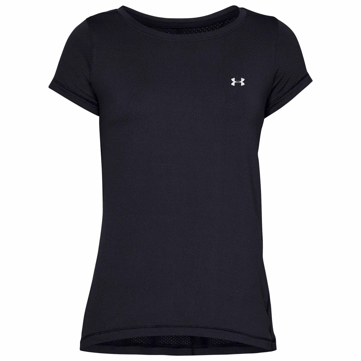 UA HeatGear t-shirt manches courtes femme face- noir / argent métallique