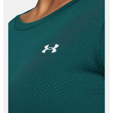 UA HeatGear t-shirt manches courtes femme logo- hydro teal / white