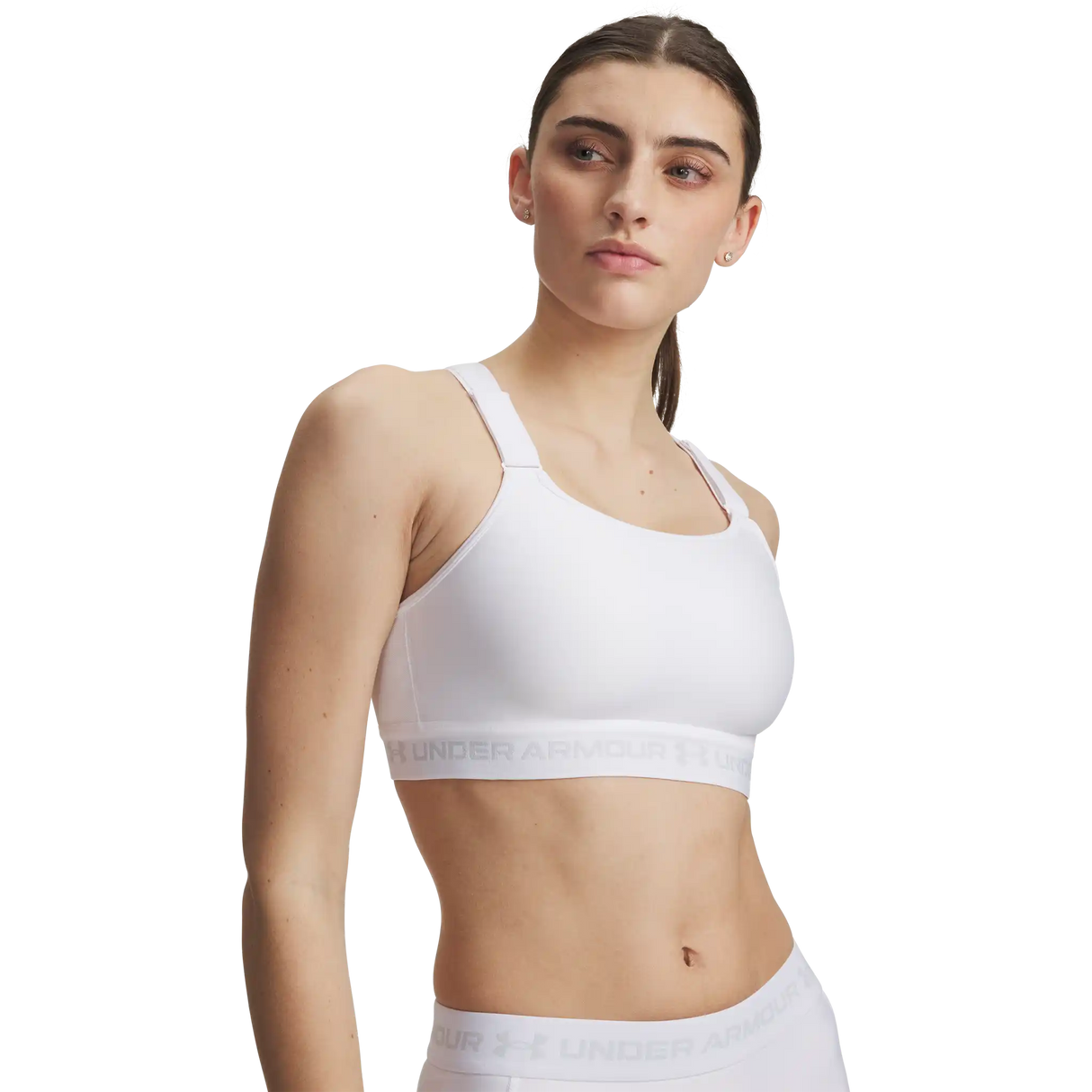 Under Armour HeatGear Crossback High – Soutien-gorge sport - White / Halo Grey