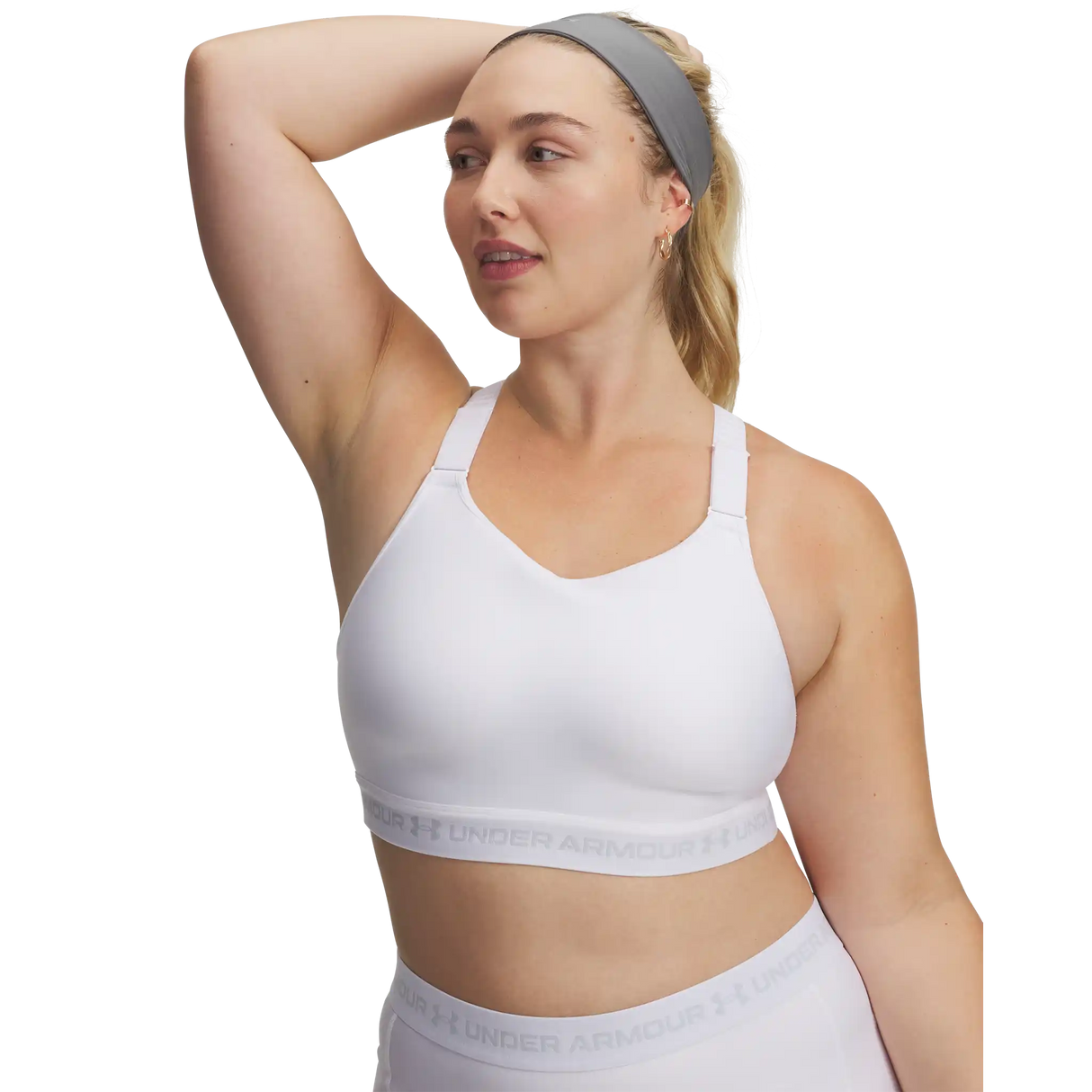 Under Armour HeatGear Crossback High – Soutien-gorge sport - White / Halo Grey