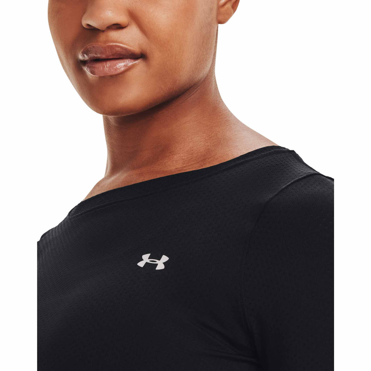 Under Armour HatGear haut manches longues femme col - Noir / Argent métallique