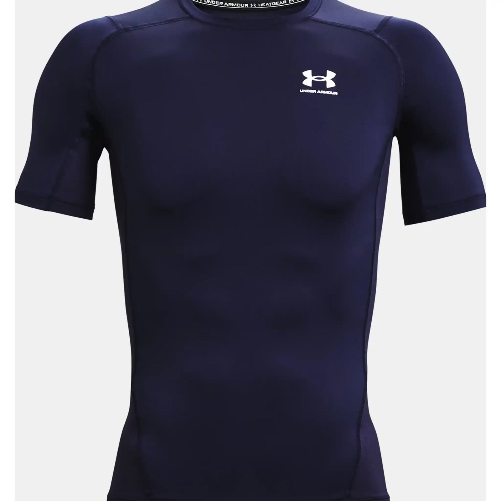 Under Armour UA HeatGear Armour - T-shirt à manches courtes homme - Bleu marine minuit / Blanc