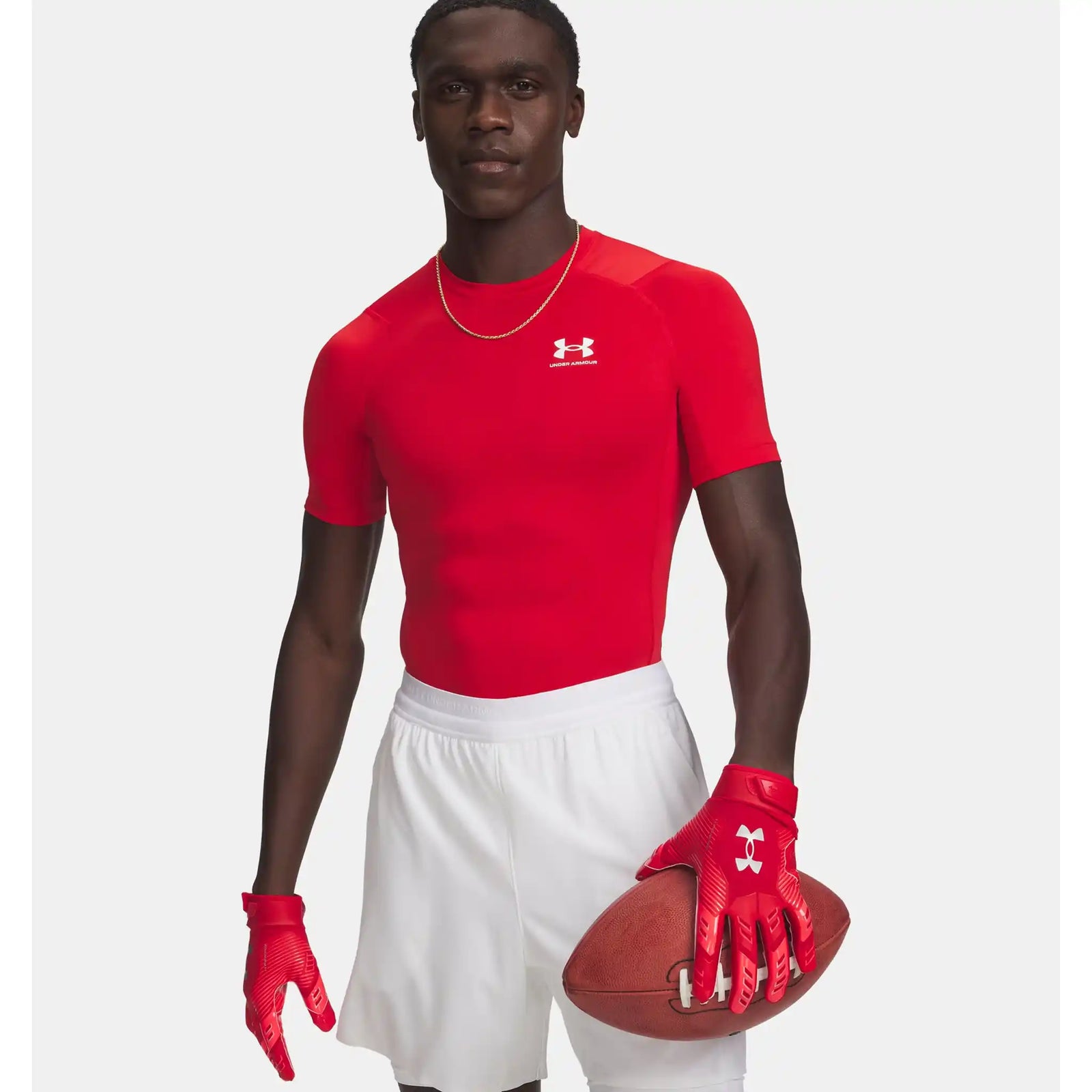 Under Armour UA HeatGear Armour - T-shirt à manches courtes homme - Rouge / Blanc