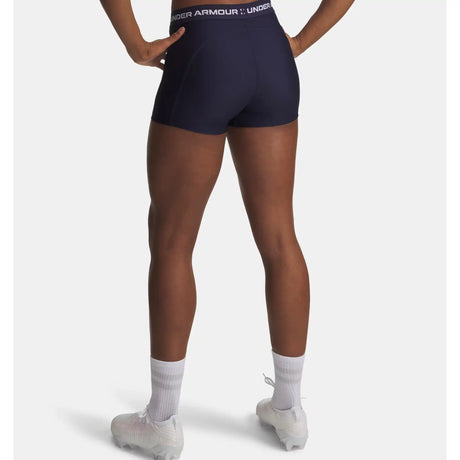 Under Armour Heatgear short court 8 cm femme - Bleu marine minuit / Blanc