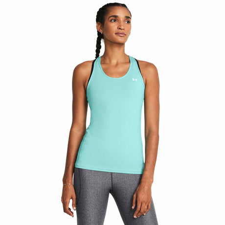 Under Armour HeatGear camisole dos nageur femme live- Radial Turquoise / White