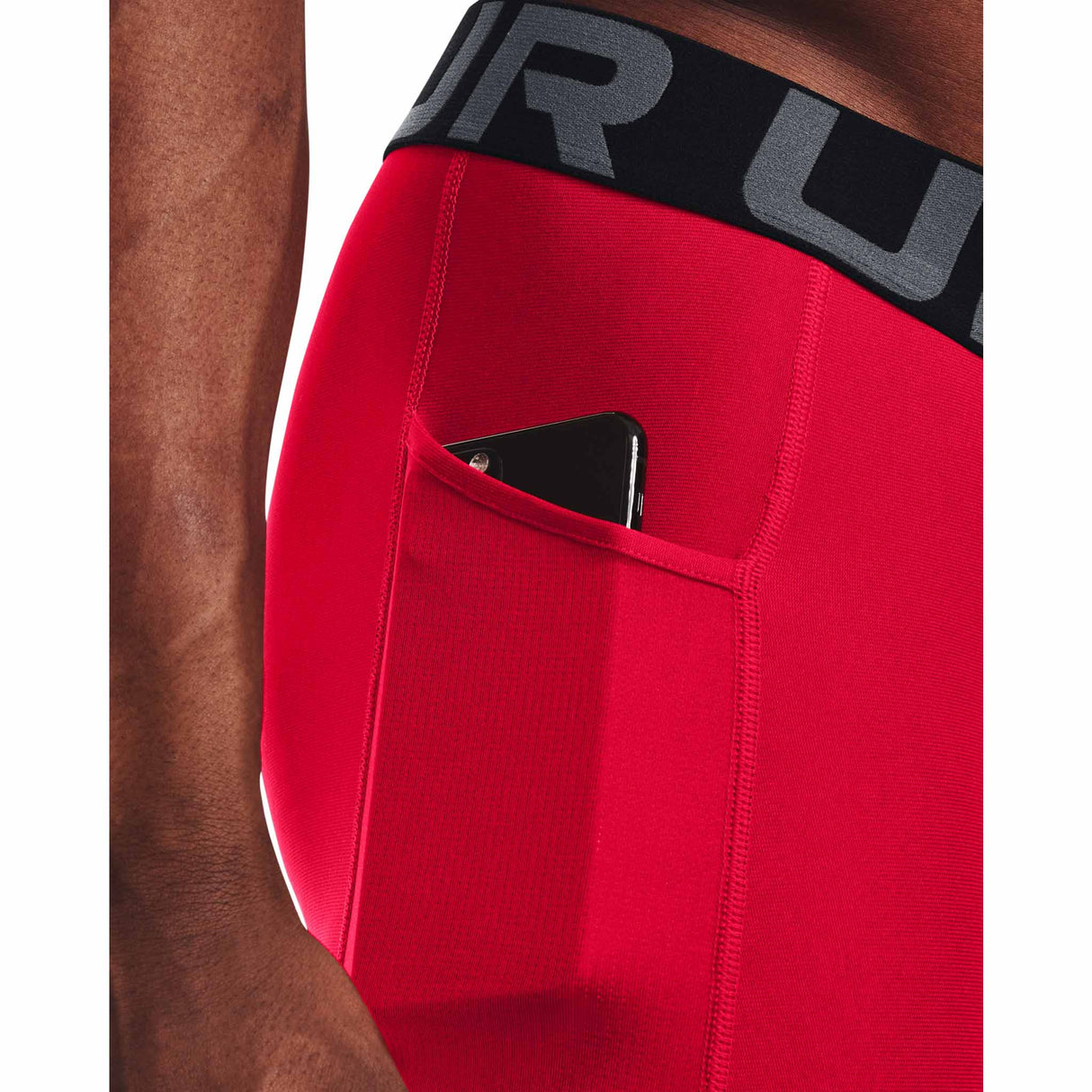 Under Armour HeatGear Shorts de compression homme pochette -rouge / blanc