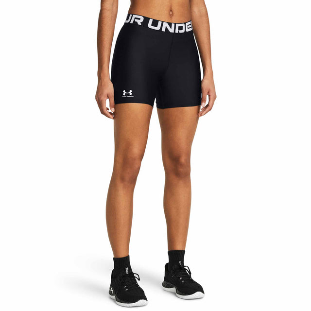 UA HeatGear Middy short moyen pour femme face live- noir / blanc